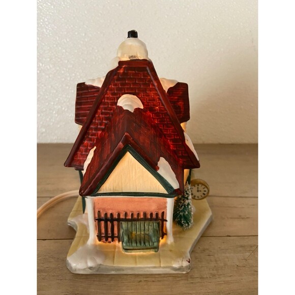 Vtg 1991 Christmas Valley East Market Union Illuminated Porcelain Building - Picture 5 of 16